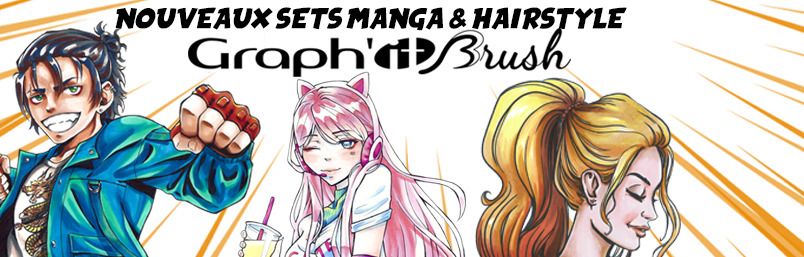 Découvrez les nouveaux sets GRAPH'IT BRUSH Manga SHONEN, Manga SHOJO & Hairstlye