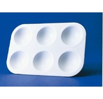 Rectangular plastic pallet with 6 slots - 9 x 13,5 cm