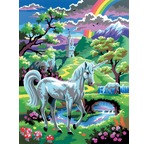 Peinture Une licorne au pays des fées