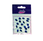 Cabochons verre ovales+gouttes ass./18 BLEU