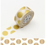 MT PACK Motif pois or / dot gold - 2,5cm x 15m