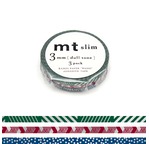 MT SLIM Set de 3 mt slim 3mm motifs lignes & pois / dull tone