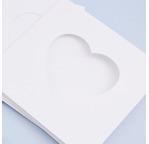 5 Cartes DIY blanches 13x13cm COEUR + enveloppes