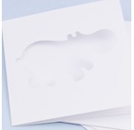 5 White DIY Cards 13x13cm HIPPO + envelopes