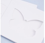 5 Cartes DIY blanches 13x13cm PAPILLON + enveloppes