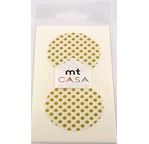 MT CASA SEAL Sticker rond 5cm en washi pois or / dot gold 10 pcs