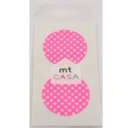 MT CASA SEAL Sticker rond 5cm en washi pois fond rose 10 pcs