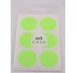 MT CASA SEAL Sticker rond 3,5cm en washi shocking green 30 pcs