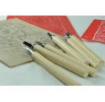 LinoCrea - Set 6 gouges manche bois