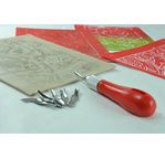 LinoCrea - Set 1 manche + 6 plumes gouge