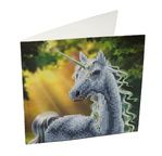 CRYSTAL ART Kit carte broderie diamant 18x18cm Licorne