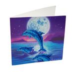 CRYSTAL ART Kit carte broderie diamant 18x18cm Dauphins