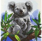 CRYSTAL ART Kit tableau broderie diamant 30x30cm Koalas