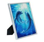 CRYSTAL ART Kit broderie diamant avec cadre argenté 21x25cm Dauphins