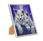 CRYSTAL ART Kit broderie diamant avec cadre argenté 21x25cm Tigres
