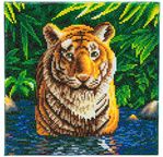 CRYSTAL ART Kit tableau broderie diamant 30x30cm Tigre