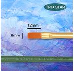 Tristar, Synthetic fibre brush - flat N°8 - short green handle