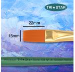 Tristar, Synthetic fibre brush - flat N°16 - short green handle