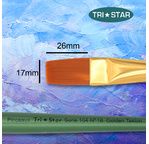 Tristar, Synthetic fibre brush - flat N°18 - short green handle