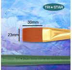 Tristar, Synthetic fibre brush - flat N°20 - short green handle