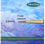 Tristar, Synthetic fibre brush - round N°12 - short green handle