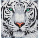 CRYSTAL ART Kit tableau broderie diamant 30x30cm Tigre des neiges