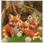 Crystal Art Kit 30x30cm Fox Cubs 30x30cm