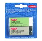 Derwent Dual Eraser Pack (1xArt Eraser, 1xSoft Art Eraser)