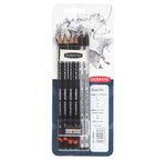 DERWENT - Blister 8 crayons GRAPHIC / CHARCOAL + accessoires