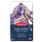 DERWENT - COLOURSOFT - boîte métal 12 crayons de couleur