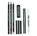 DERWENT - CHARCOAL - set de 10 crayons fusains