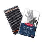 DERWENT - GRAPHIC - boîte métal 12 crayons graphite mines dures