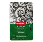 DERWENT - ACADEMY - Boîte métal 12 crayons SKETCHING (6b à 5h)