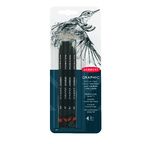 DERWENT - GRAPHIC - blister 4 crayons graphite soft
