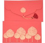 PAPERTREE ARANIA Enveloppe kdo 19x10cm - Rouge/Or