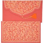 PAPERTREE TAJ Enveloppe kdo19x10-Rouge/Orange