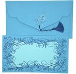 PAPERTREE LUCY Env kdo + carte 19X10cm-Bleu/Bleu