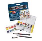 DERWENT - Set Line&Wash - carrés aquarellables INKTENSE & GRAPHITINT