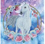 Crystal Art Card 18x18cm Unicorn Garland