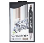 GRAPH'IT Set of 12 markers - Mix Grey colours
