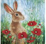 CRYSTAL ART Kit carte broderie diamant 18x18cm Lapin