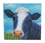 CRYSTAL ART Kit carte broderie diamant 18x18cm Vache