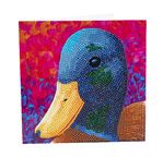 CRYSTAL ART Kit carte broderie diamant 18x18cm Canard