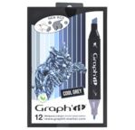 GRAPH'IT Set 12 markers - Cool Greys colours