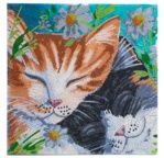 CRYSTAL ART Kit tableau broderie diamant 30x30cm Chats dormeurs