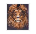 CRYSTAL ART Kit broderie diamant avec cadre blanc 21x25cm - Lion