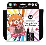 GRAPH'IT Trousse 24 marqueurs - Cosy Colo