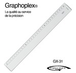 GRAPHOPLEX Ruler: transparent 30 cm; 4 mm thick; 1 bevelled edge