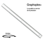 GRAPHOPLEX Ruler: transparent 50 cm; 4 mm thick; 2 bevelled & white opaque edges