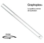 GRAPHOPLEX Ruler: transparent 50 cm; 4 mm thick; 2 bevelled & white opaque edges